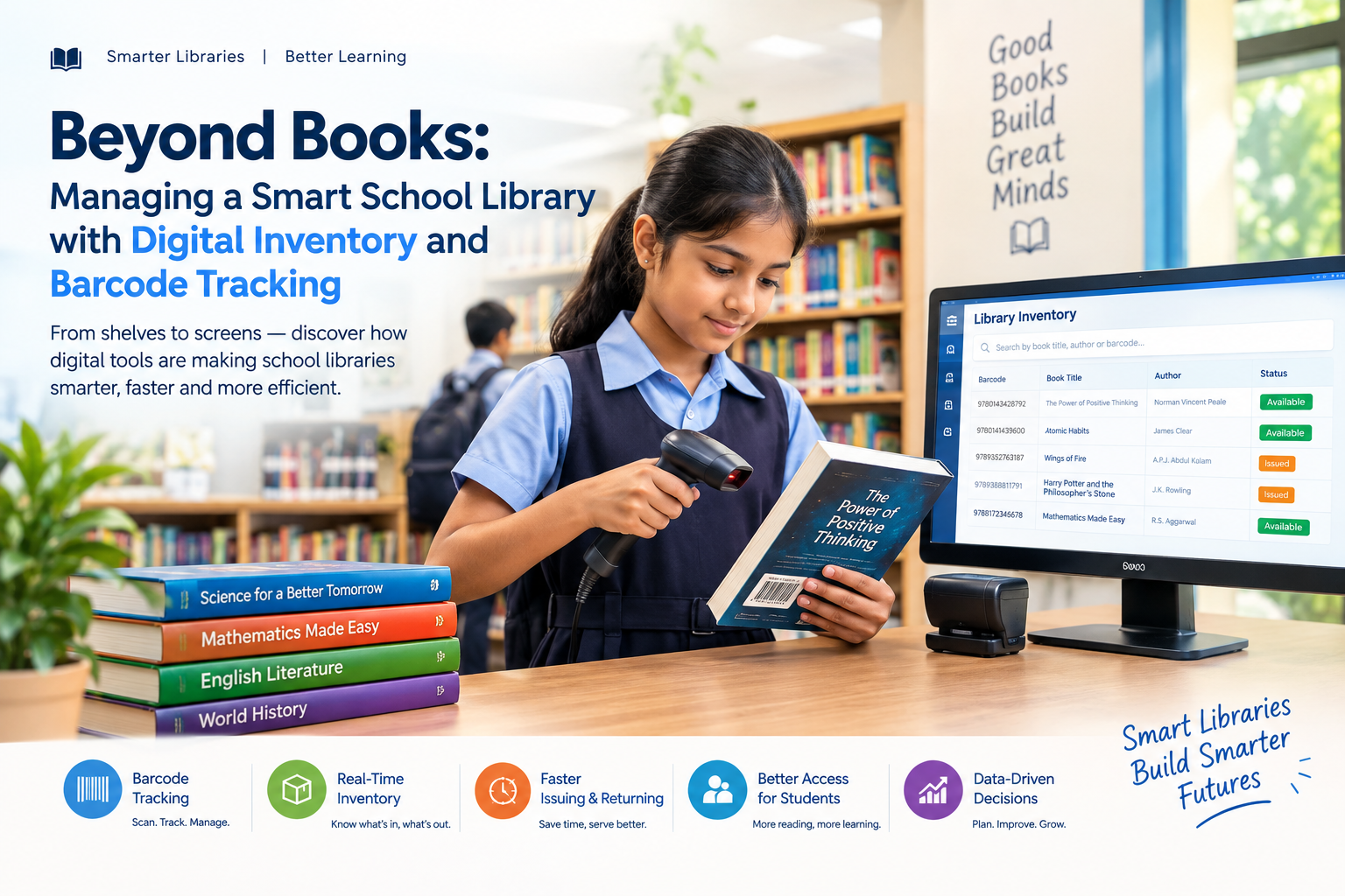 Beyond Books: Managing a Smart School Library with Digital Inventory and Barcode TrackingBeyond Books: Managing a Smart School Library with Digital Inventory and Barcode Tracking